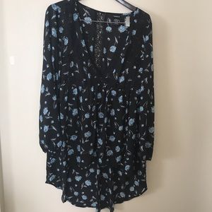 Floral high low shirt